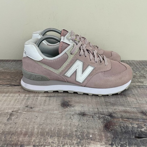 New Balance Shoes - New Balance Shoes Womens 6.5 Classic 574 Sneaker Pink Suede Lace Up Low WL574ESP